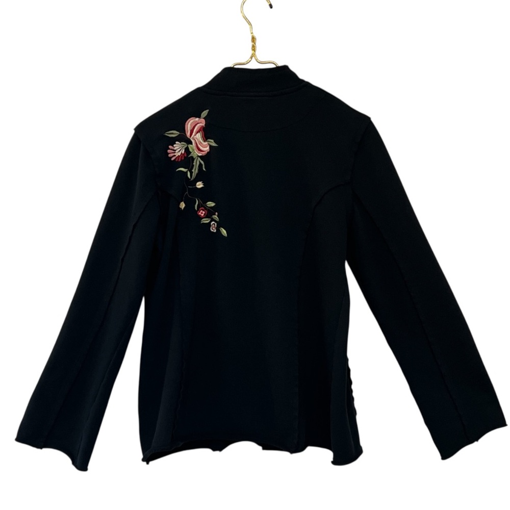 RXB Embroidered Boho Floral Raw Edge Cotton Jacket - Picture 5 of 11